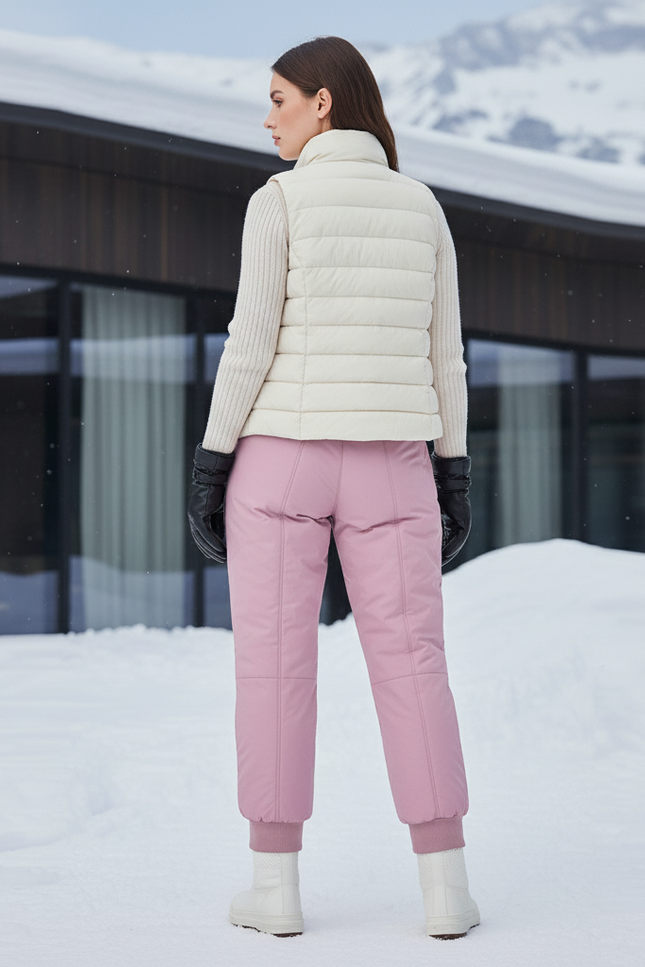 Pantalon De Ski Rose Pâle Imperméable Matelassé Femme - Polyester - vue 2