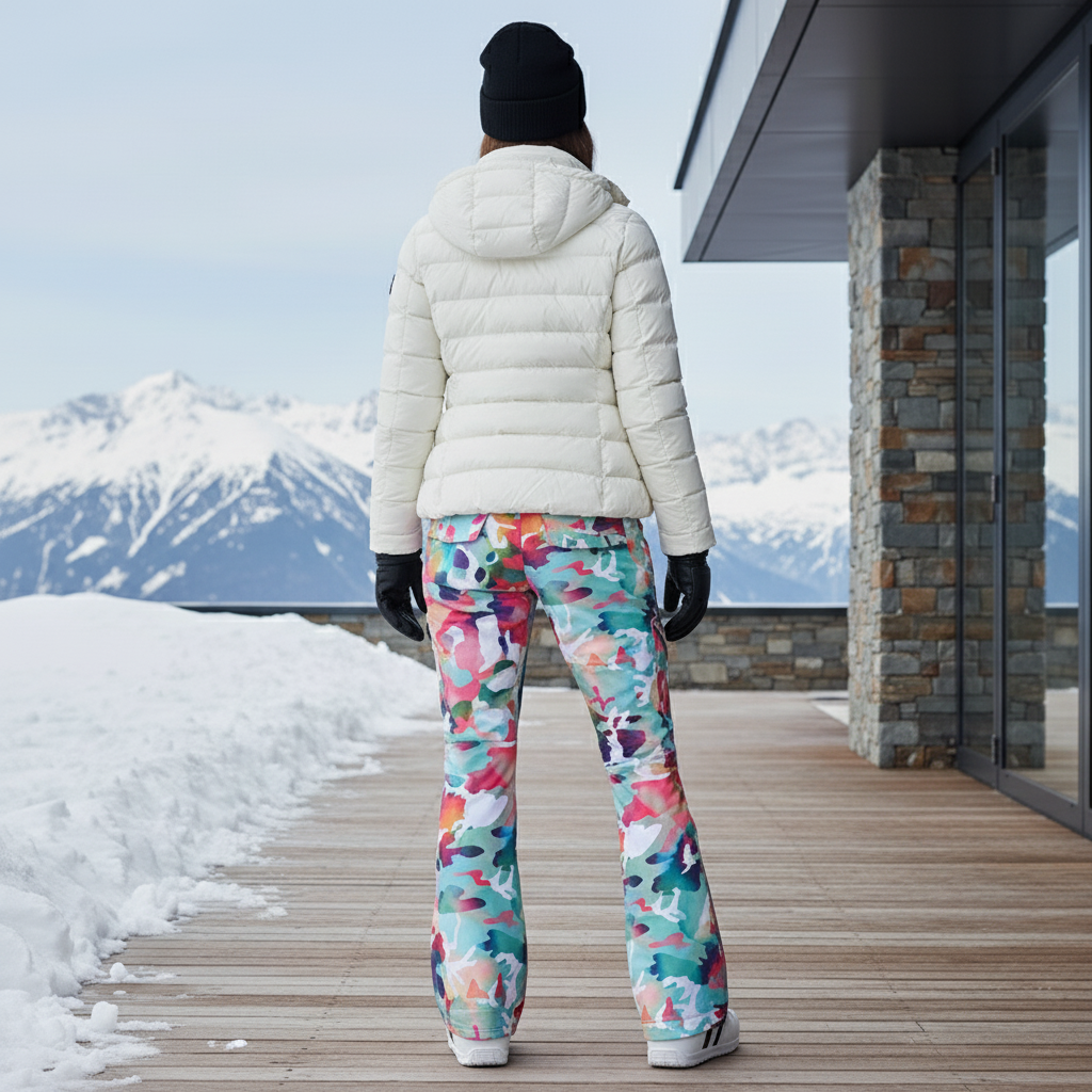 Pantalon De Ski Imprimé Multicolore Ample Imperméable Femme - Polyester - vue 2