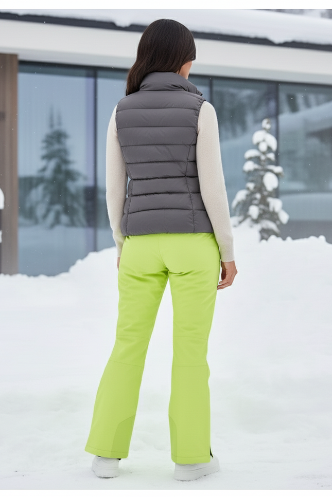 Pantalon De Ski Vert Fluo Coupe Droite Imperméable Femme Hiver - Polyester - vue 2
