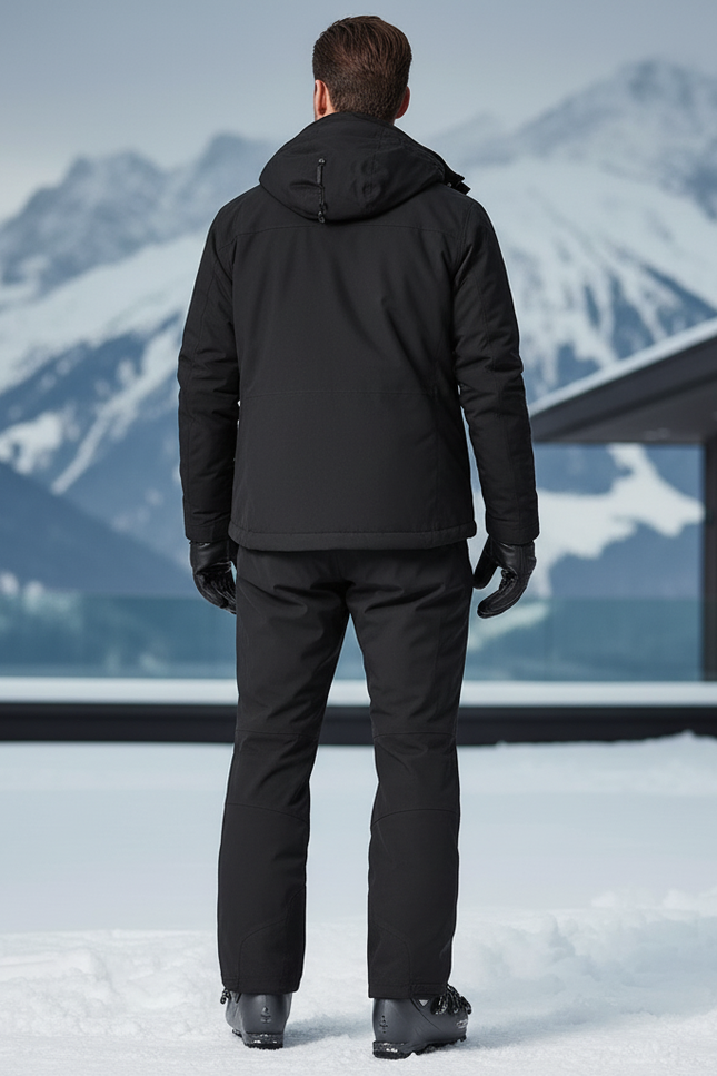 Pantalon De Ski Homme Noir Imperméable Chaud Coupe Droite - Polyester - vue 2