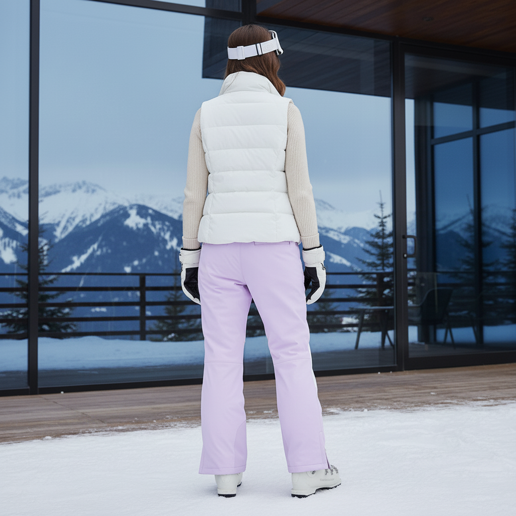 Pantalon De Ski Lilas Bicolore Imperméable Femme - Violet Polyester - vue 2