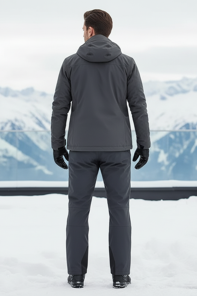 Pantalon De Ski Homme Gris Imperméable Doublé Polaire - Polyester - vue 2