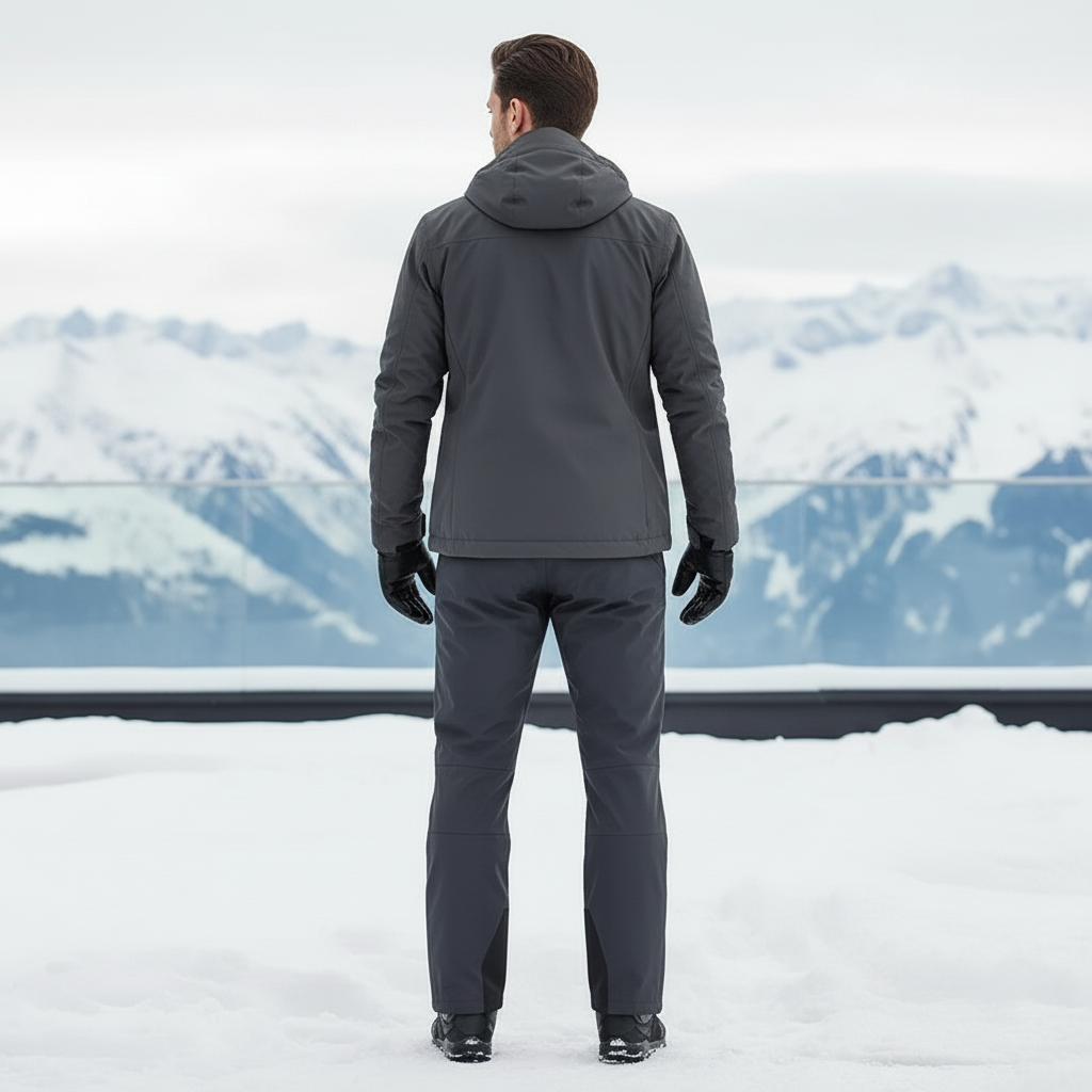 Pantalon De Ski Homme Gris Imperméable Doublé Polaire - Polyester - vue 2