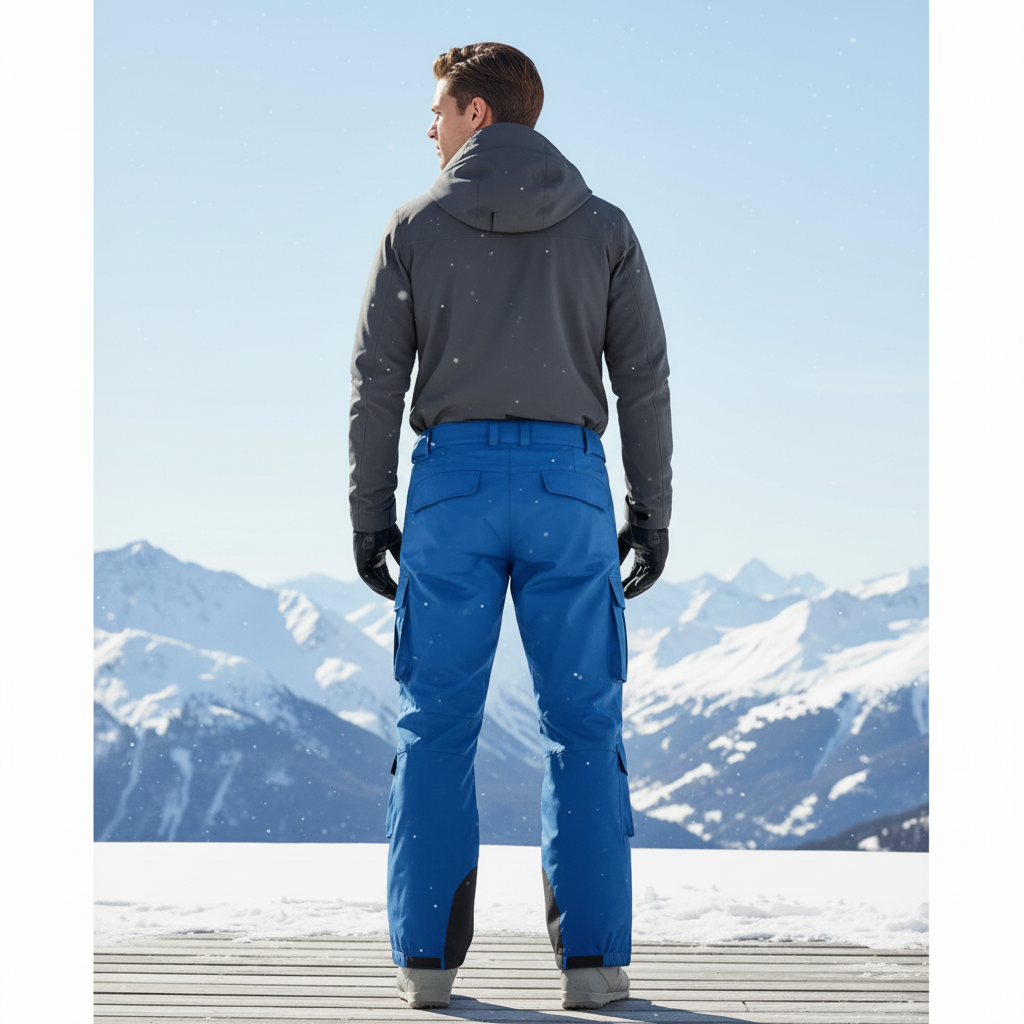 Pantalon De Ski Bleu Cargo Imperméable Homme Épais Hiver - Polyester - vue 2
