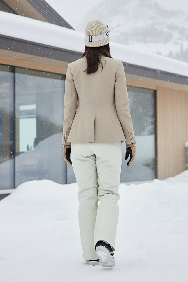 Pantalon De Ski Crème Imperméable Droit Unisexe Hardshell - Beige Polyester - vue 2