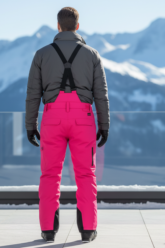 Pantalon De Ski Rose Vif Salopette Imperméable Homme - Polyester - vue 2