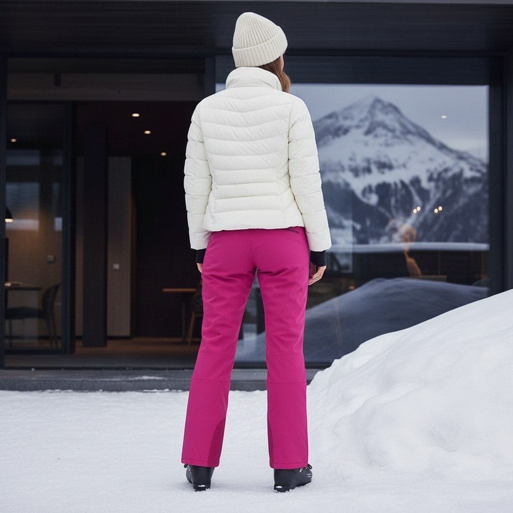 Pantalon De Ski Rose Imperméable Femme Coupe Droite Chaud - Polyester - vue 2