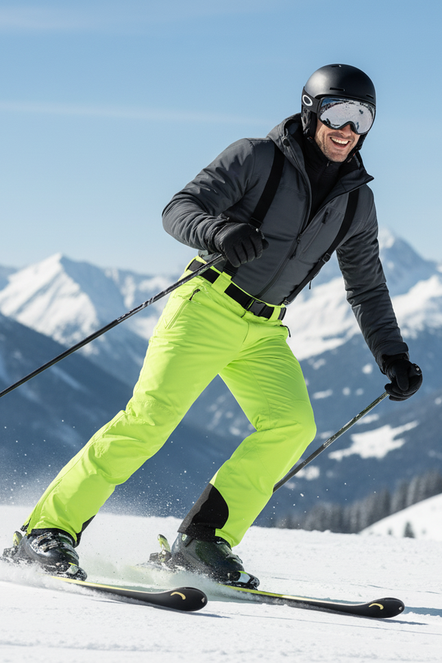 Pantalon De Ski Vert Fluo - Polyester - vue 3