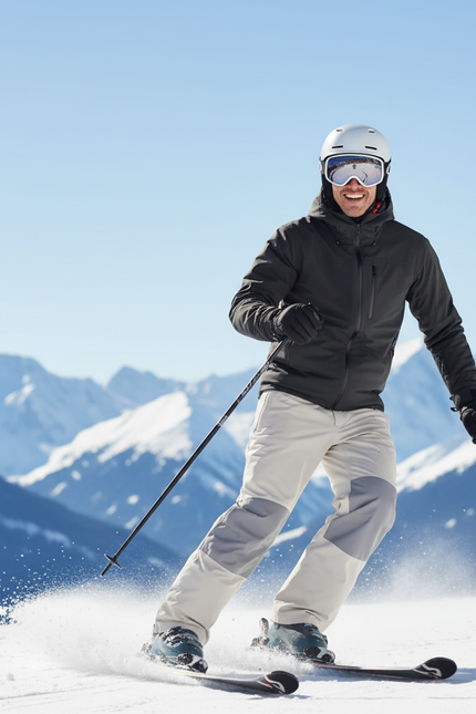 Pantalon De Ski Beige Homme Bretelles Imperméable Hiver - Polyester - vue 3