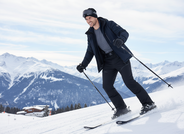 Pantalon De Ski Noir Imperméable Coupe Droite Unisexe - Polyester - vue 3