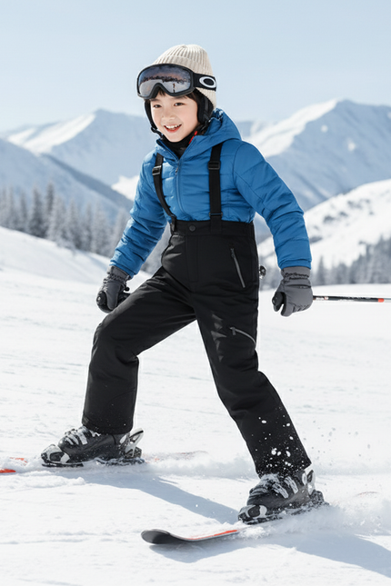 Pantalon De Ski Noir Imperméable Bretelles Hiver Enfant - Polyester - vue 3