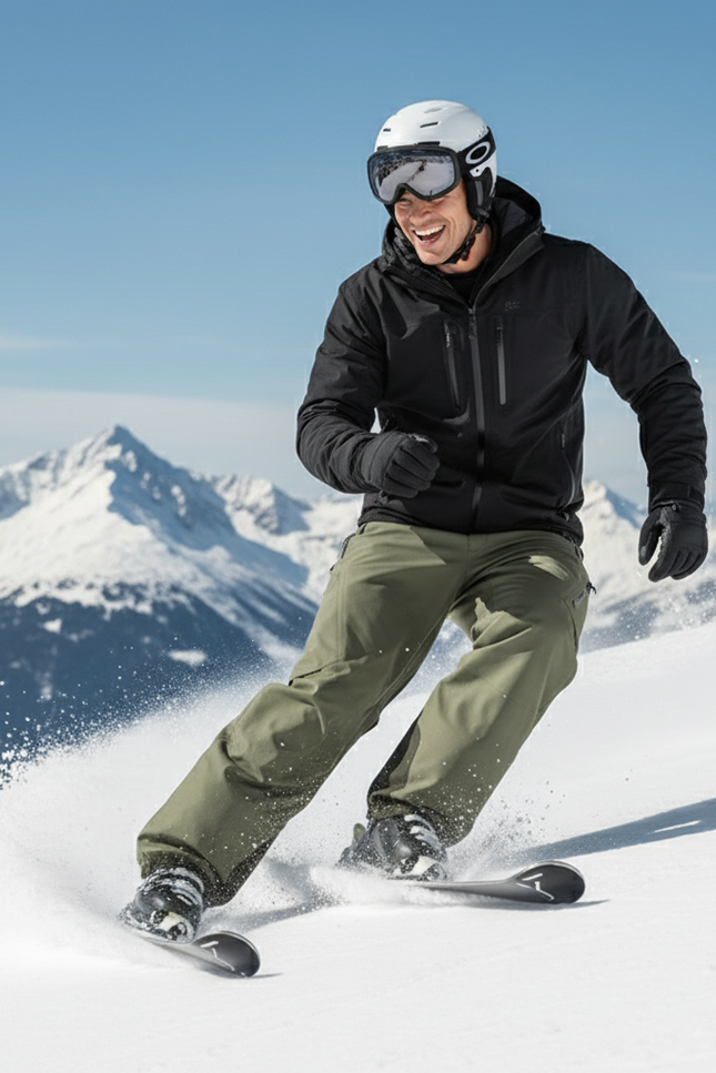 Pantalon De Ski Vert Ample Imperméable Homme Workwear - Kaki Polyester - vue 3