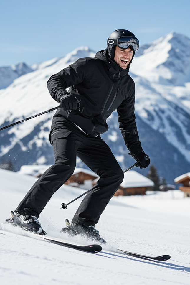 Pantalon De Ski Noir Ample Imperméable Hiver - Polyester - vue 3