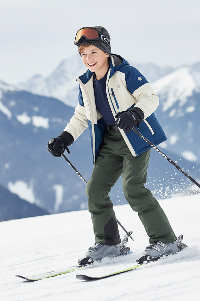 Pantalon De Ski Vert Kaki Imperméable Enfant Hiver - Polyester - vue 3