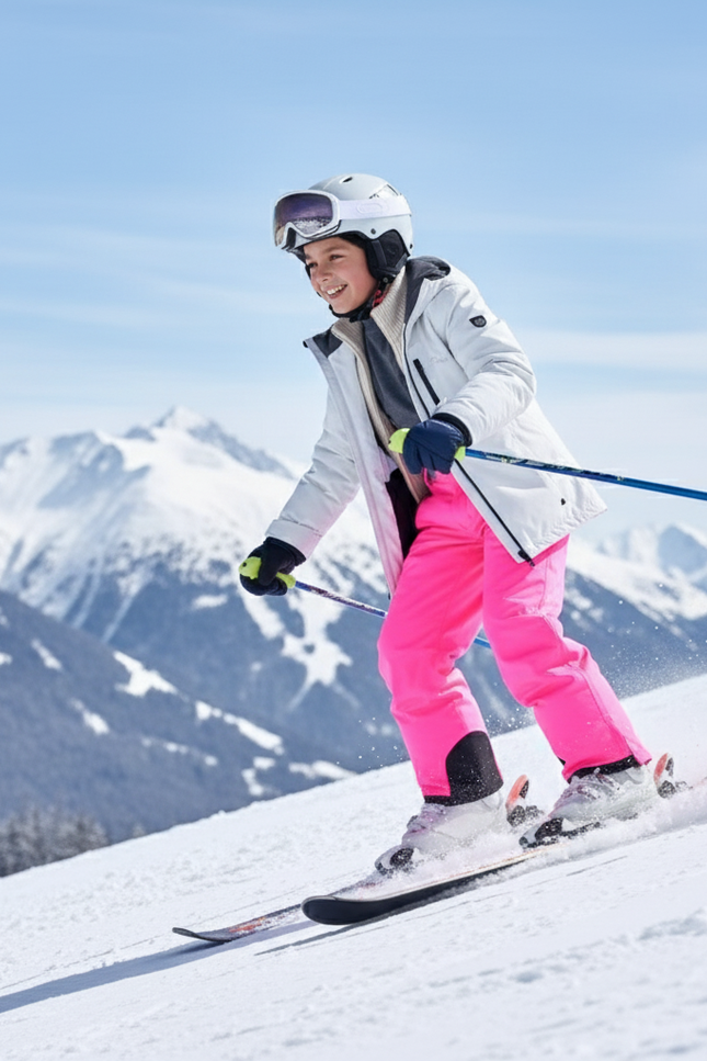 Pantalon De Ski Rose Vif Imperméable Enfant Bretelles - Polyester - vue 3