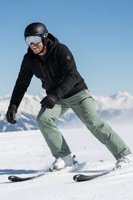 Pantalon De Ski Vert Imperméable Coupe Droite Homme - Polyester - vue 3