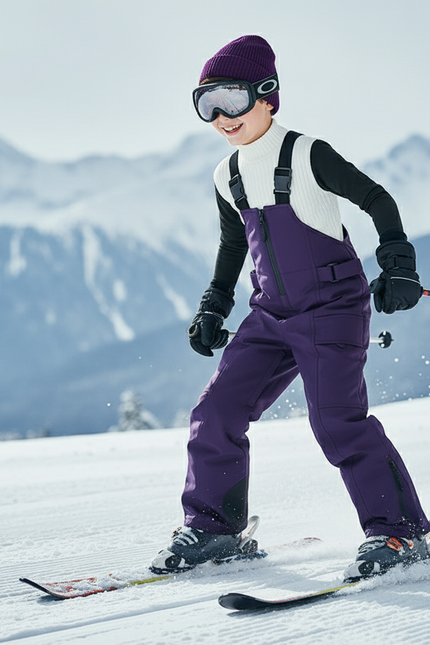 Pantalon De Ski Violet Enfant Bretelles Imperméable Matelassé - Polyester - vue 3