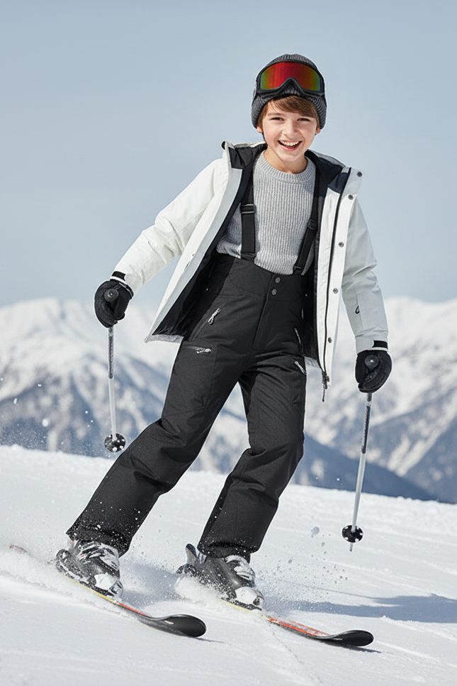 Pantalon De Ski Noir Imperméable Salopette Enfant Hiver - Polyester - vue 3