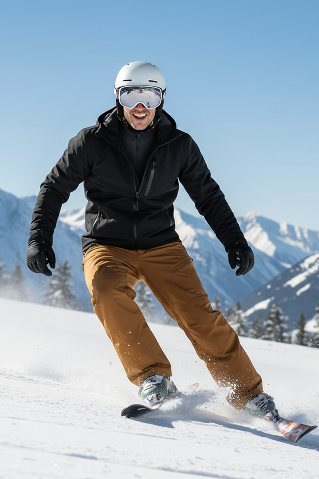 Pantalon De Ski Marron Imperméable Confortable Homme Hiver - Polyester - vue 3