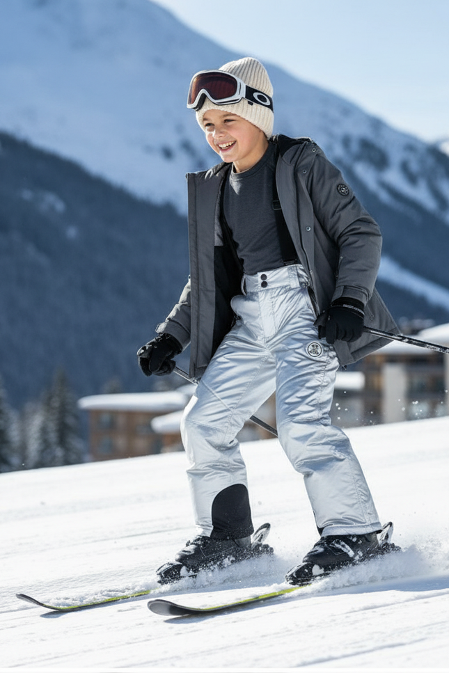 Pantalon De Ski Argenté Brillant Rembourré Enfant - Polyester - vue 3