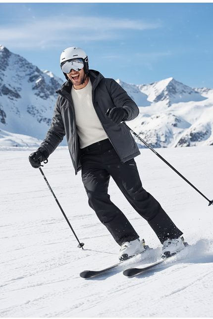 Pantalon De Ski Noir Droit Imperméable Homme Chaud - Polyester - vue 3