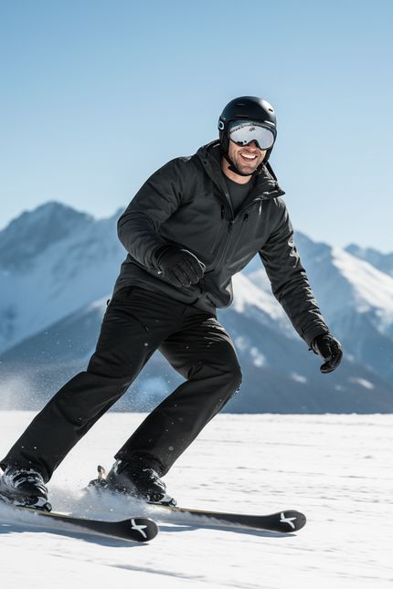 Pantalon De Ski Noir Imperméable, Coupe Droite, Sport, Hiver - Polyester - vue 3