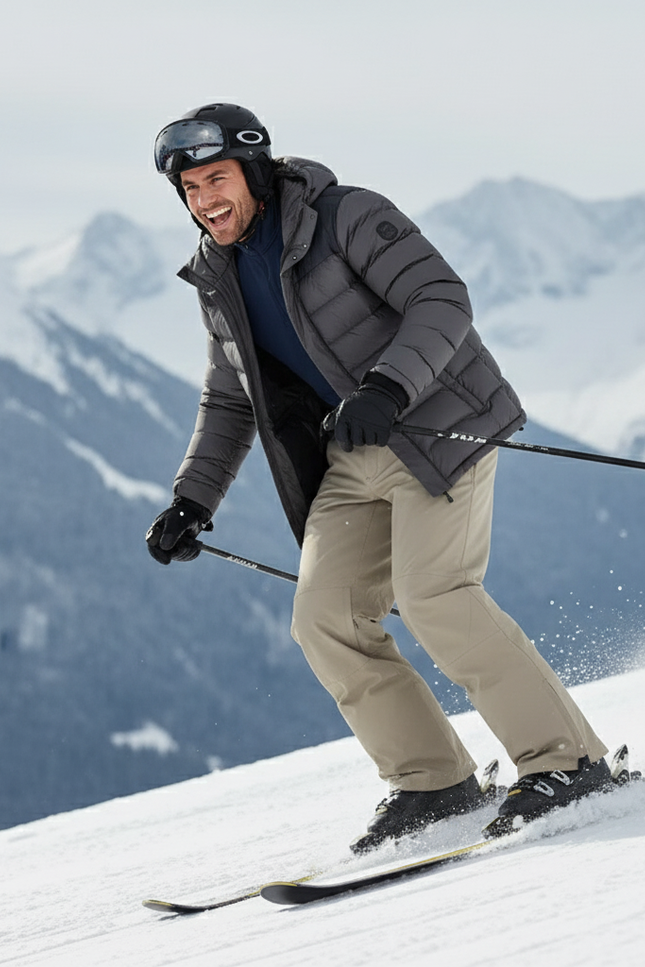 Pantalon De Ski Beige Homme Imperméable Confortable Hiver - Polyester - vue 3