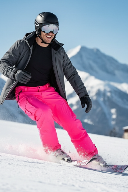 Pantalon De Ski Rose Vif Imperméable Cargo Ample Homme - Polyester - vue 3
