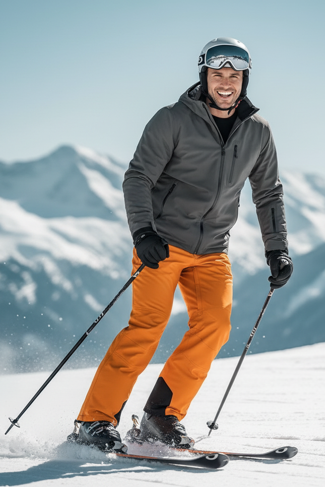 Pantalon De Ski Orange Ample Imperméable Homme Hiver - Polyester - vue 3