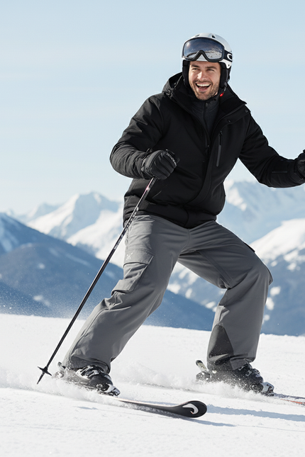 Pantalon De Ski Gris Ample Homme Imperméable Cargo - Polyester - vue 3