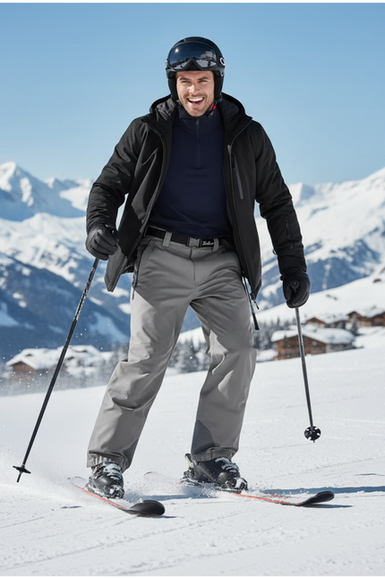 Pantalon De Ski Gris Imperméable Respirant Ample Homme - Polyester - vue 3