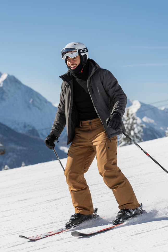 Pantalon De Ski Marron Ample Cargo Homme Hiver - Polyester - vue 3