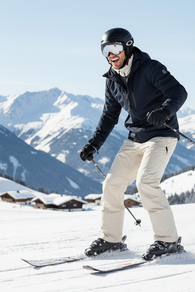 Pantalon De Ski Beige Homme Imperméable Coupe Droite - Polyester - vue 3