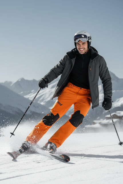 Pantalon De Ski Orange Homme Bicolore Thermique - Polyester - vue 3