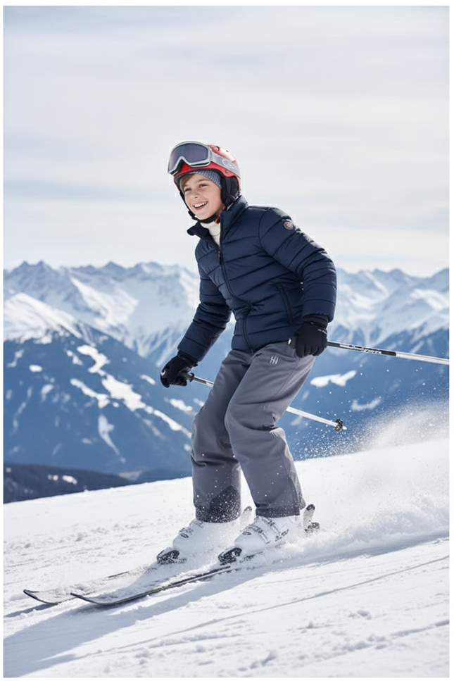 Pantalon De Ski Gris Imperméable Chaud Enfant - Polyester - vue 3