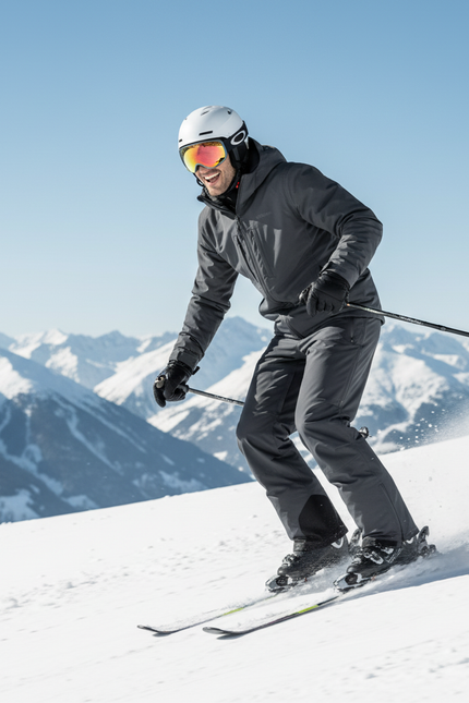 Pantalon De Ski Gris Foncé Imperméable Homme Doublé Coupe Droite - Polyester - vue 3