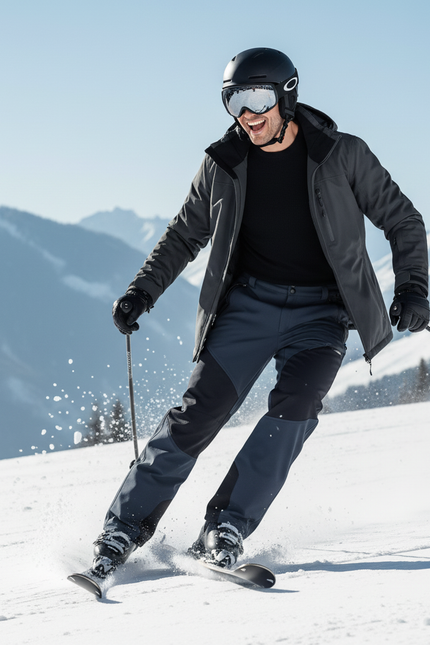 Pantalon De Ski Homme Imperméable Coupe Droite Bicolore - Marine Polyester - vue 3