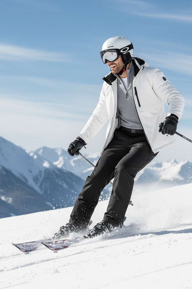 Pantalon De Ski Noir Homme Coupe Droite Imperméable - Polyester - vue 3