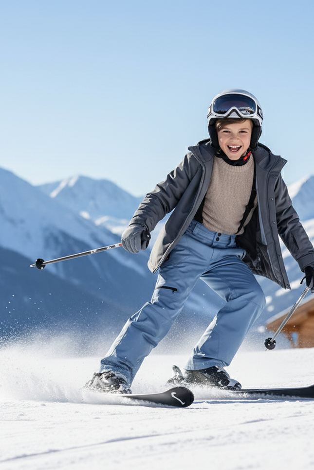 Pantalon De Ski Bleu Enfant Imperméable Coupe-Vent Respirant - Polyester - vue 3