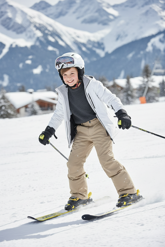 Pantalon De Ski Beige Imperméable Enfant Coupe Droite - Polyester - vue 3