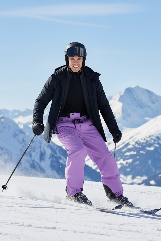 Pantalon De Ski Violet Unisexe Imperméable Hiver - Polyester - vue 3