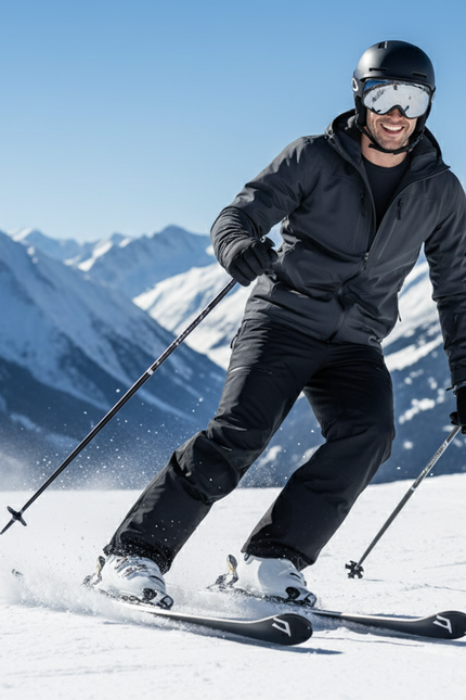 Pantalon De Ski Noir Imperméable Thermique Décontracté Homme - Polyester - vue 3