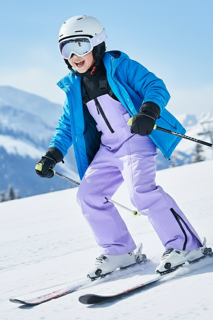 Pantalon De Ski Enfant Violet Imperméable Bretelles Rembourré - Polyester - vue 3
