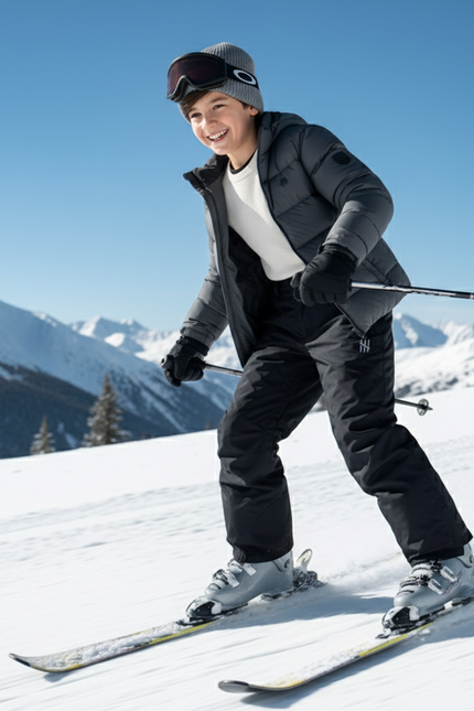 Pantalon De Ski Noir Imperméable Enfant Hiver Chaud - Polyester - vue 3