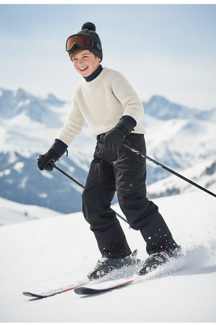 Pantalon De Ski Noir Ample Imperméable Enfant Hiver - Polyester - vue 3