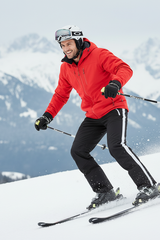 Pantalon De Ski Homme Noir Imperméable Coupe Droite - Polyester - vue 3
