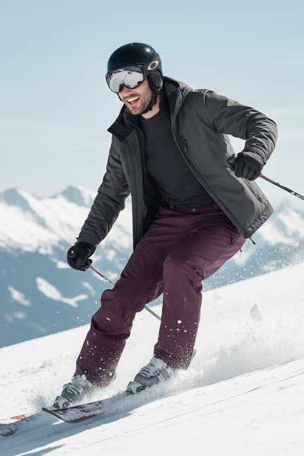 Pantalon De Ski Violet Imperméable Ample Homme Hiver - Polyester - vue 3