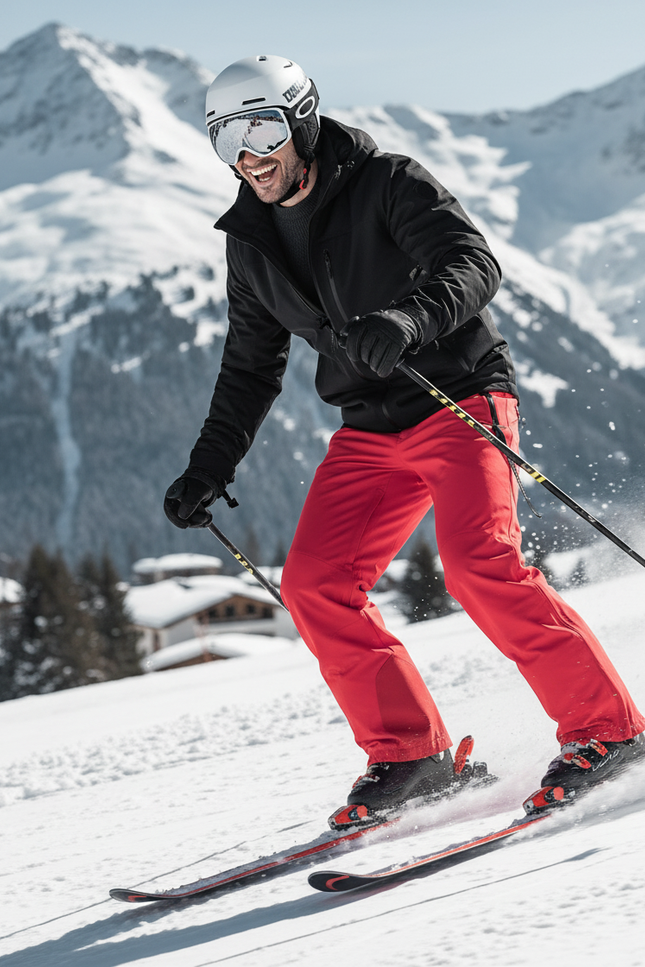 Pantalon De Ski Rouge Imperméable Respirant Ample Homme - Polyester - vue 3