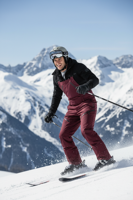 Pantalon De Ski Bordeaux Bretelles Imperméable Homme - Polyester - vue 3