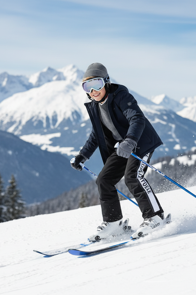 Pantalon De Ski Noir Imperméable Coupe-Vent Enfant Hiver - Polyester - vue 3